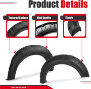 DURAFORCE Pocket Riveted Wheel Fender Flare for Ford F150 F-150 Styleside 2009-2014 4PCS