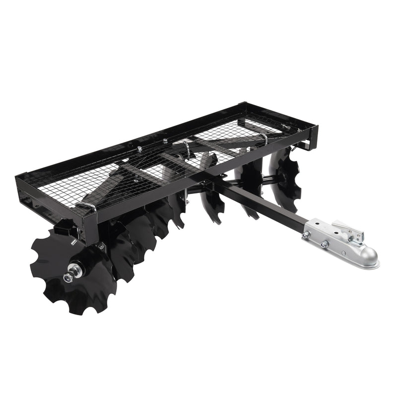 4FT Tow-Behind Notched Disc Harrow for ATV UTV Trailer Tilling w/ 2" Towball