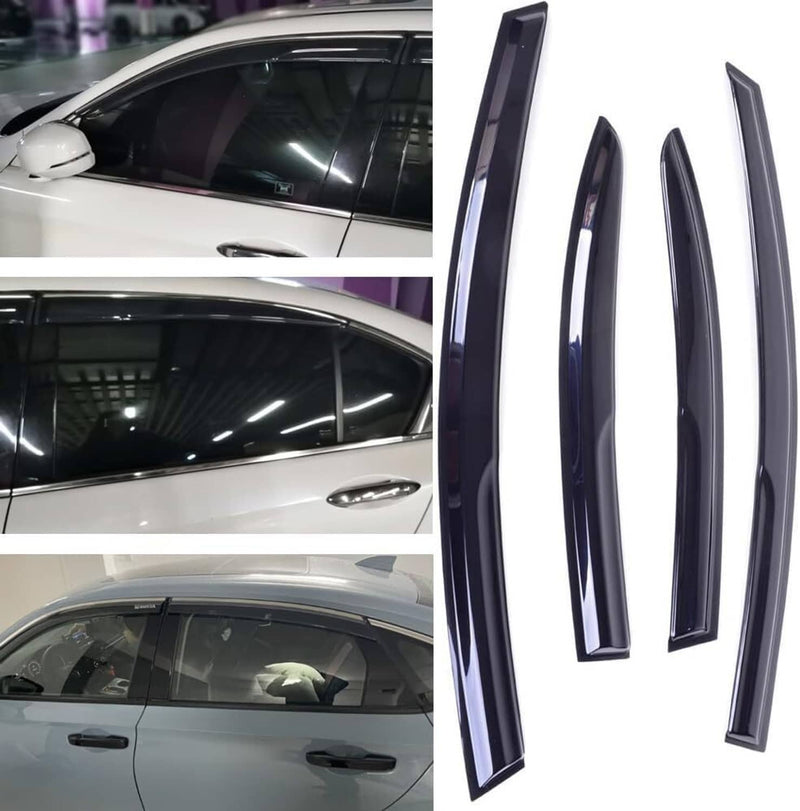 Window Visor Vent Rain Guards for 2013-2017 Honda Accord Sedan 4 Door Black