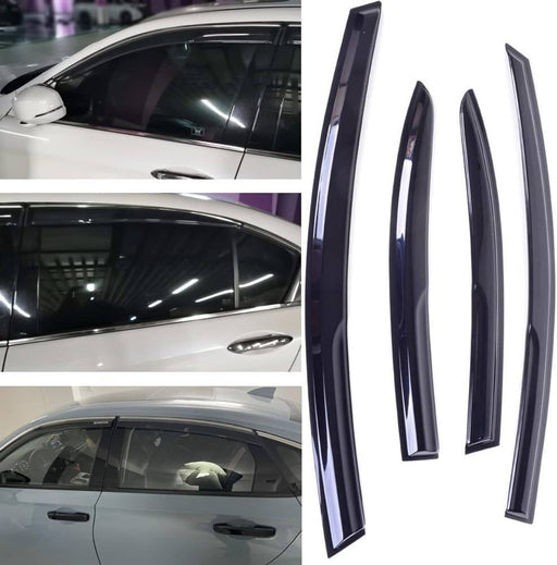 DURAFORCE Window Visor Vent Rain Guards for 2013-2017 Honda Accord Sedan 4 Door Black