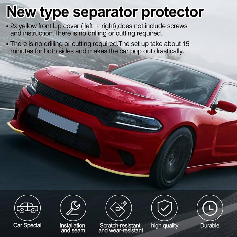 Front Bumper Lip Splitter Trim Cover Yellow for Dodge Charger SRT Scat 2015-2022