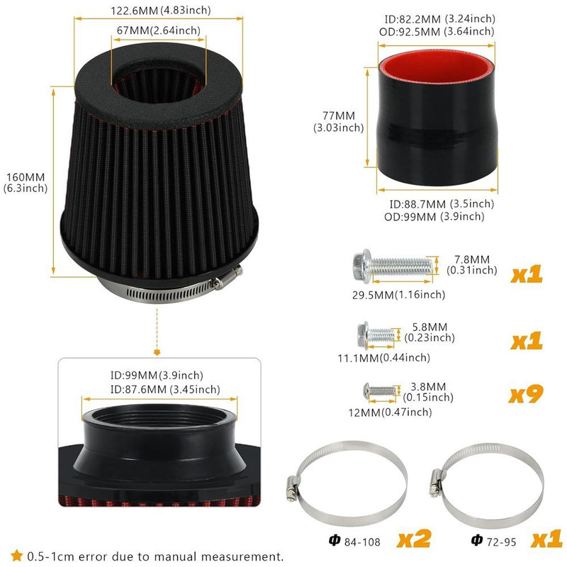 Cold Air Intake System Kit 4" with Filter for BMW M340i G20 G21 B58 3.0 2019+