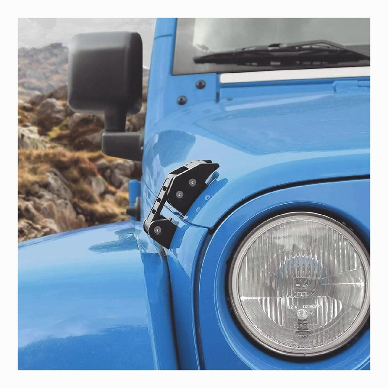 Front Hood Locking Latch Catch Kit 2pcs for Jeep Wrangler JK 2007-2018 Black