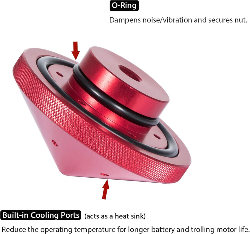 GFEL-MK-BK-DP Eliminator Trolling Motor Prop Nut for MinnKota 80 101 112 Red
