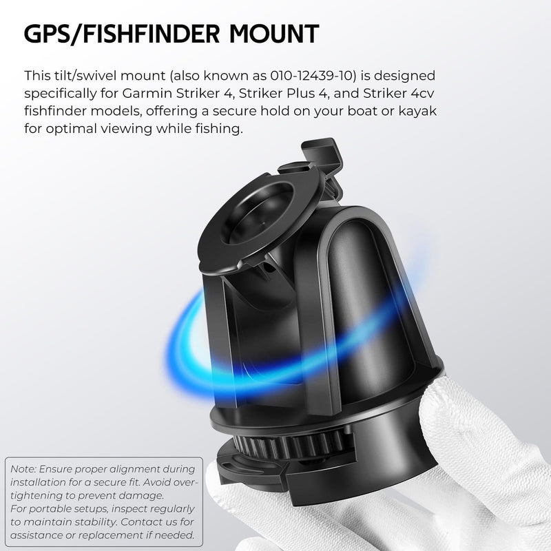 010-12439-10 Tilt/Swivel Mount Replacement for Garmin Striker 4 Plus 4 4Cv Black