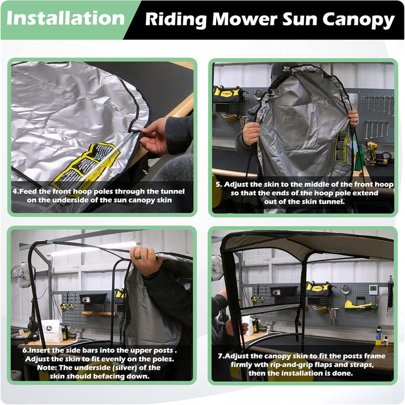 LP68122 Riding Mower Sun Canopy for John Deere 100 S200 Lawn Tractor Shade