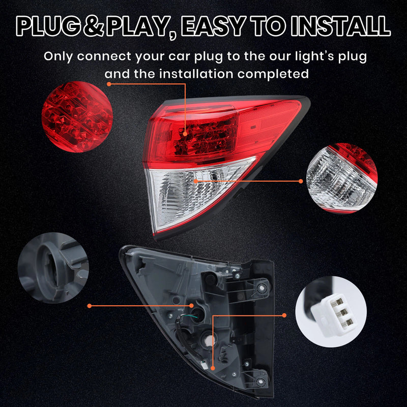 DURAFORCE Pair Tail lights For 2016-2022 Honda HR-V HRV Rear Brake Lamp Assembly W/O Bulbs