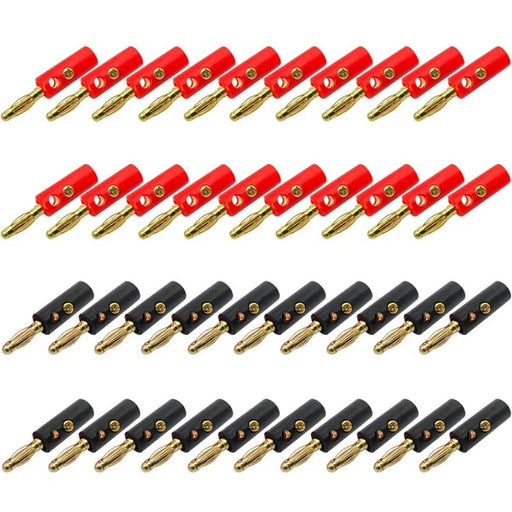 DURAFORCE Gold Plated Banana Plugs Audio Jack Speaker Wire Cable Screw Connector 4mm 40Pcs