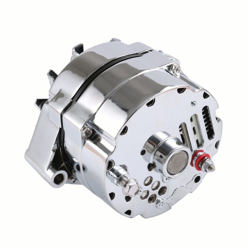 ADR0335-C Chrome Alternator for SBC BBC Chevy GM 1 Wire Street Rod High Output