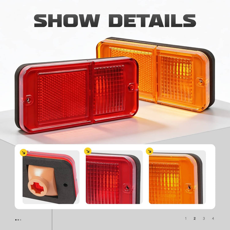 DURAFORCE Front Rear Side Marker Lights for Chevrolet and GMC C/K Pickup Trucks 1968-1972