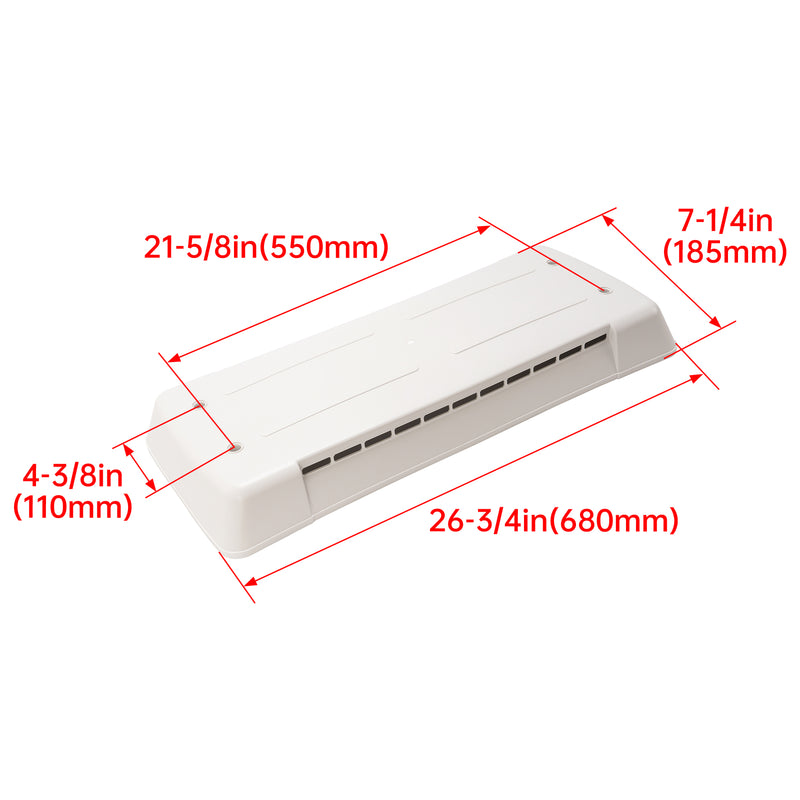 65528 White Vent Cover w/ Mounting Hardware for Dometic Refrigerator Vents