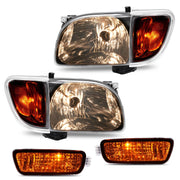 DURAFORCE Headlights Corner Signal Lights With All Bulbs for Toyota Tacoma 2001-2004 Pair