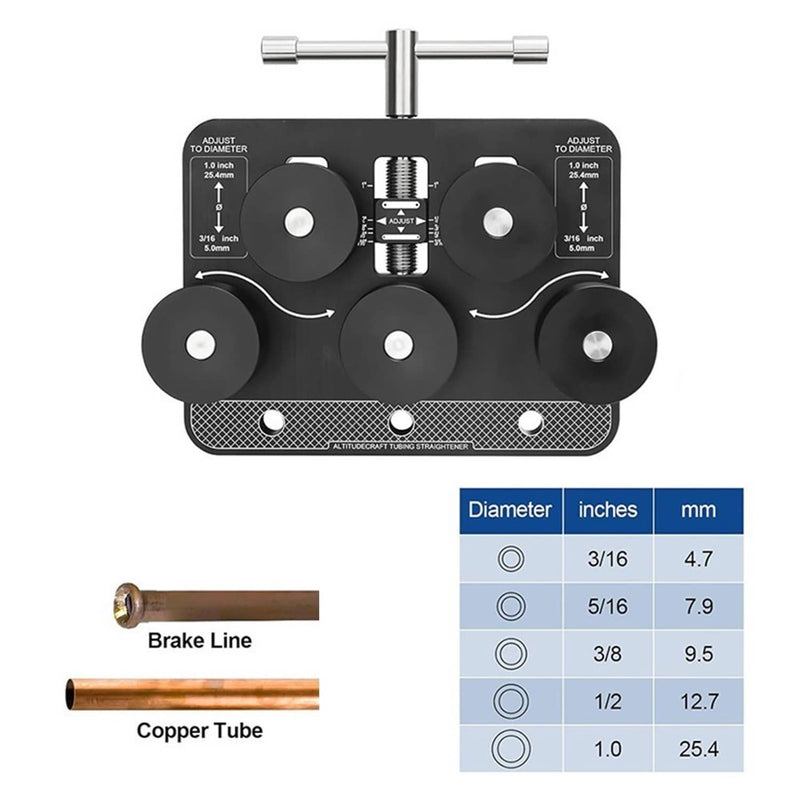 Tubing Straightener Tool for Brake Line 3/16" to 1.0" Tube Straightener