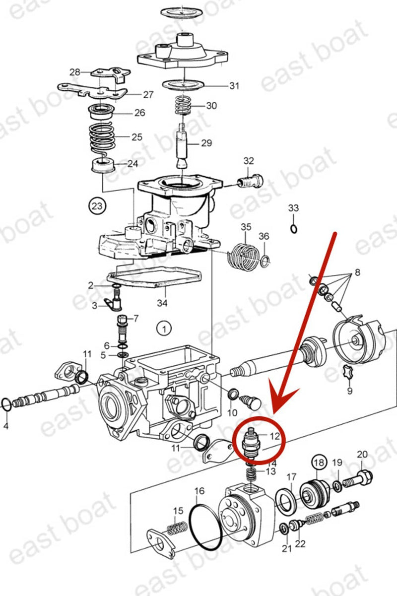 DURAFORCE 876614 859262 Stop Solenoid for Volvo Penta Diesel AD31 AD41 MD22 KAD43