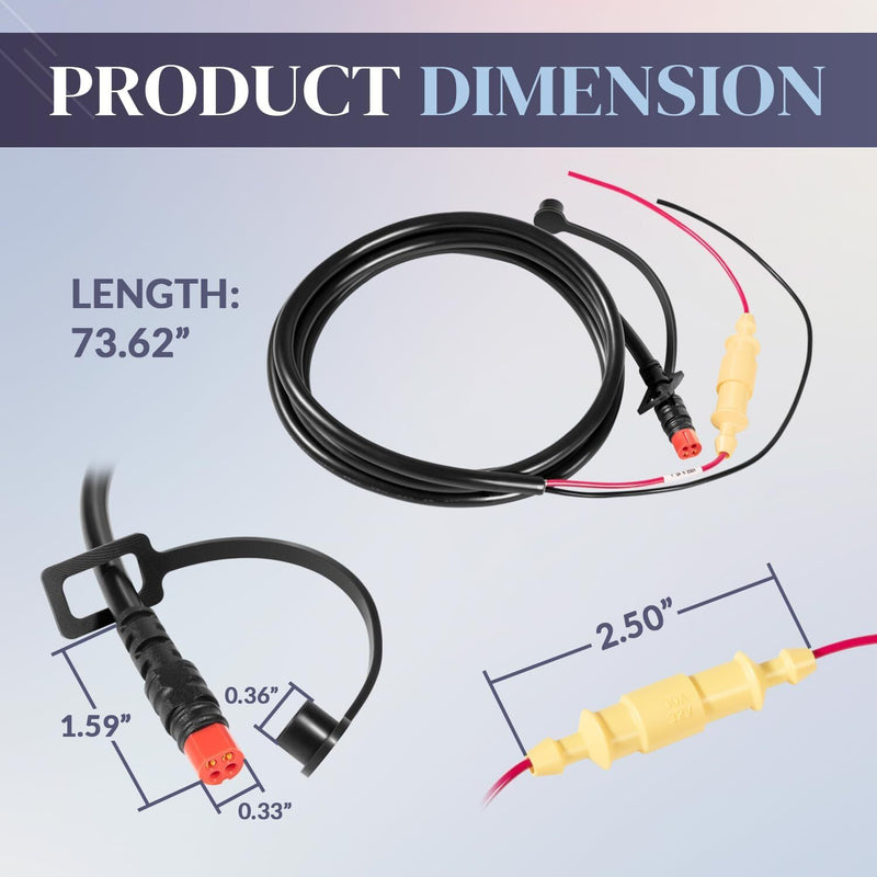 Power Cable 4-Pin for Garmin Echo 100 101 150 151 200 201 300c 301c 500c 550c