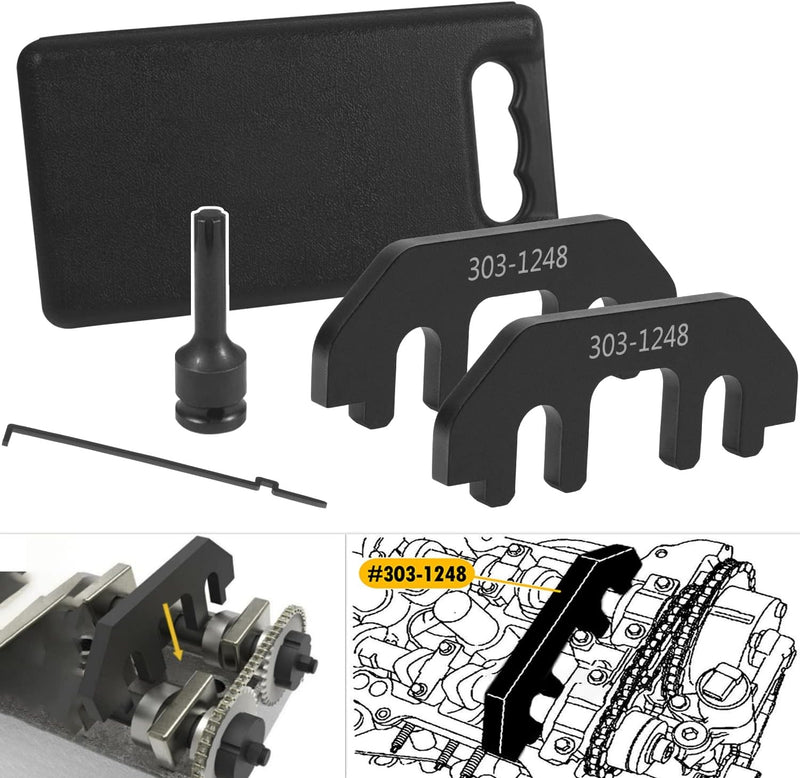 303-1248 Camshaft Holding Tool And Chain Tensioner Set for Ford 3.5L 3.7L 4V