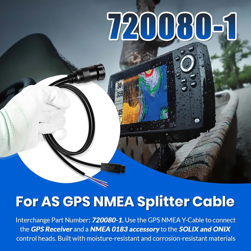 720080-1 AS GPS NMEA Splitter Cable for Humminbird SOLIX ONIX Fish Finder