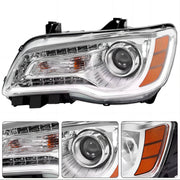 DURAFORCE Chrome Bezel LED DRL Headlight Headlamp Driver Side for Chrysler 300 2011-2023