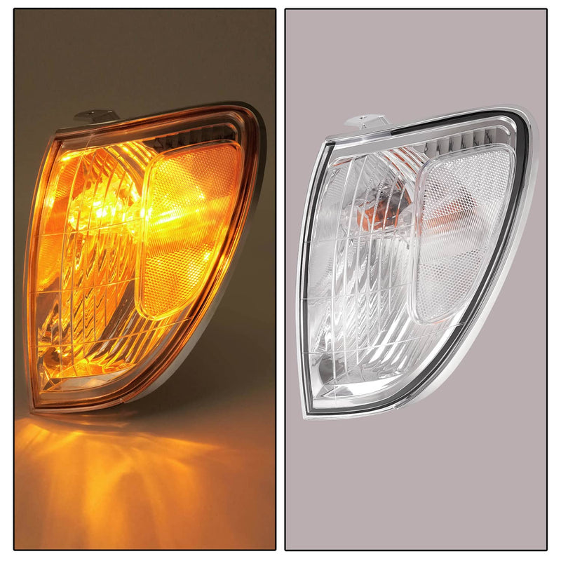 DURAFORCE Front Corner Lights Clear With Bulbs for Toyota Land Cruiser 1998-2004 Pair