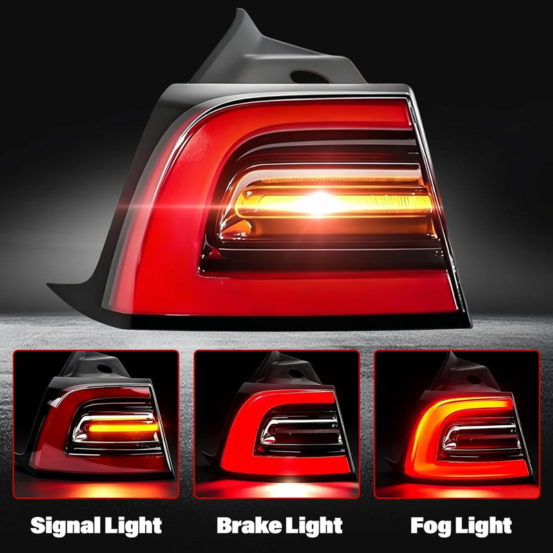 LED Tail Light Assembly Left Driver Rear for Tesla Model Y 4Pins 2019-2024