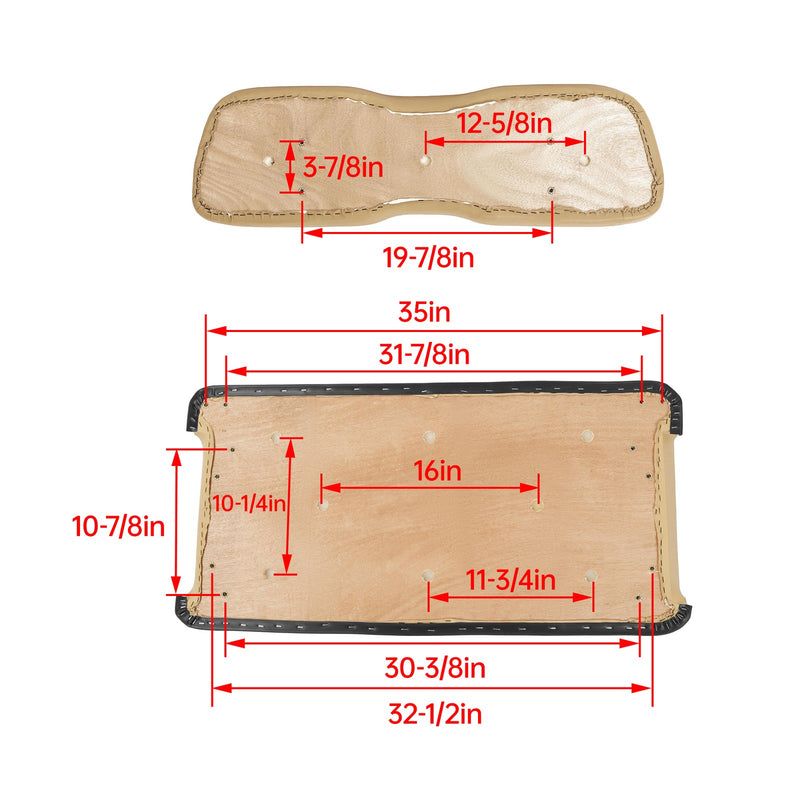 Front Seat Bottom & Back Cushion for Club Car DS 2000.5-UP Tan Golf Cart