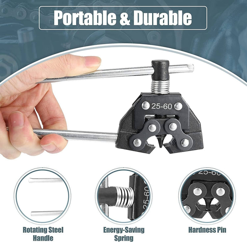 25-60 Chain Detacher Breaker Roller Chain Tool Kit for Motorcycle Go-Kart ATV