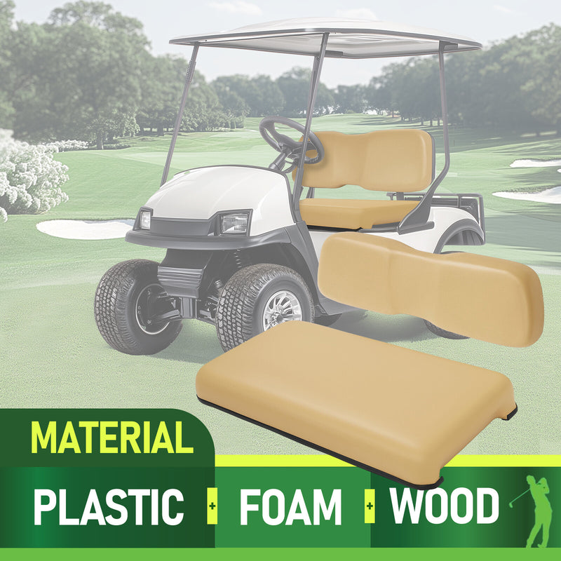 Front Seat Bottom & Back Cushion for Club Car DS 2000.5-UP Tan Golf Cart