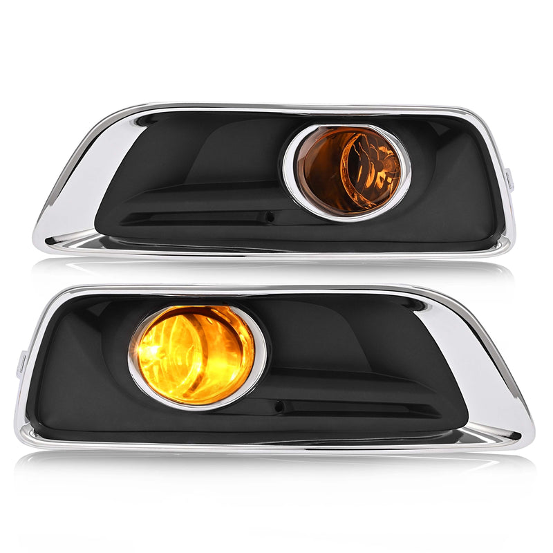 Front Bumper Fog Light Lamp Bezel Chrome Trim for Chevy Malibu 2013-2015 Set