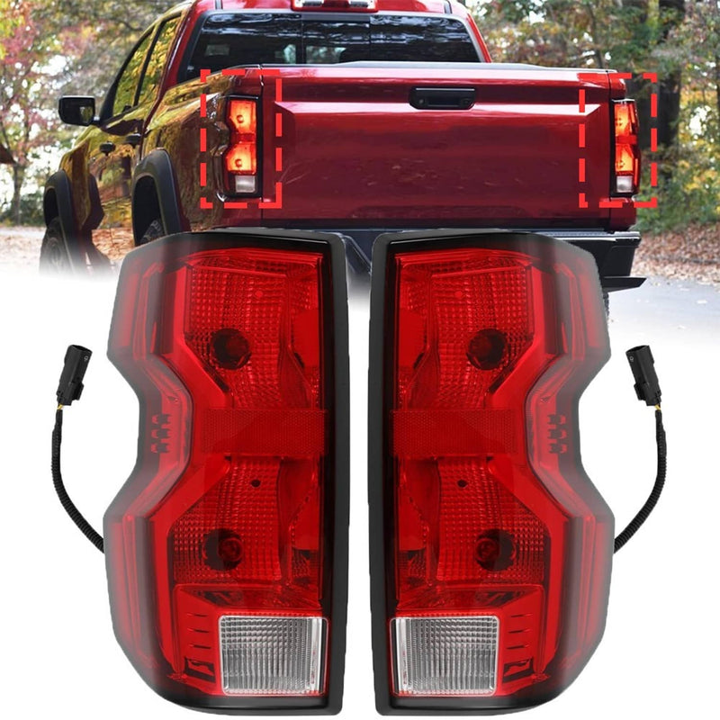 Halogen Tail Lights Driver Passenger with Bulb for Chevy Colorado 2023 2024