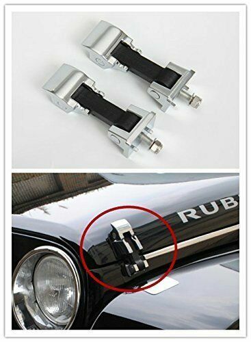 Silver Aluminum Hood Lock Latch Catch Pair for Jeep 2007-2018 Wrangler JK