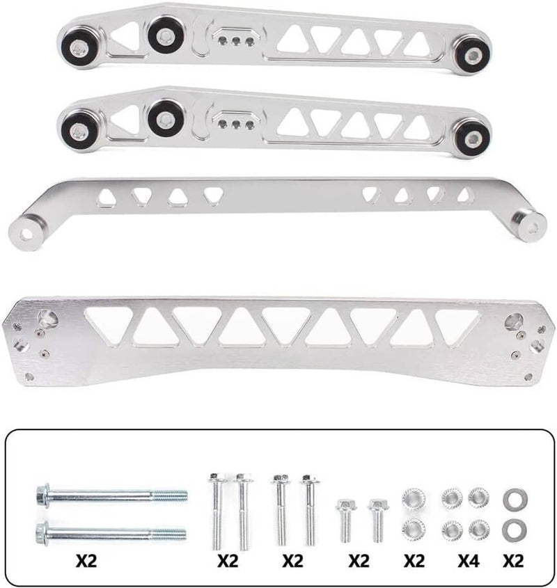 Rear Lower Control Arms Subframe Brace Tie Bar for Honda Civic EK 96-00 Silver