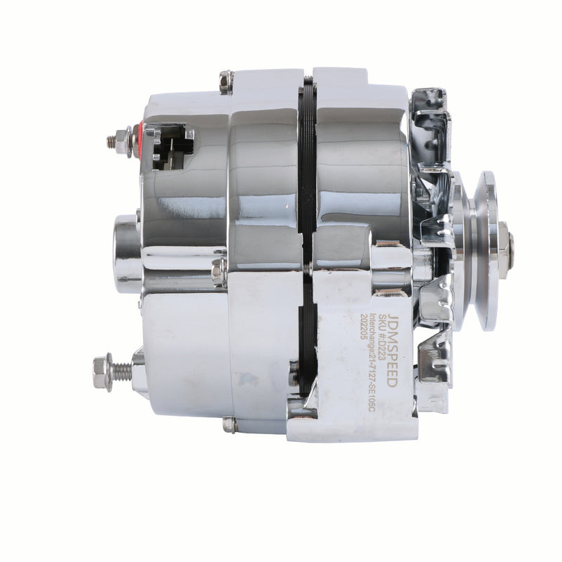 ADR0335-C Chrome Alternator for SBC BBC Chevy GM 1 Wire Street Rod High Output