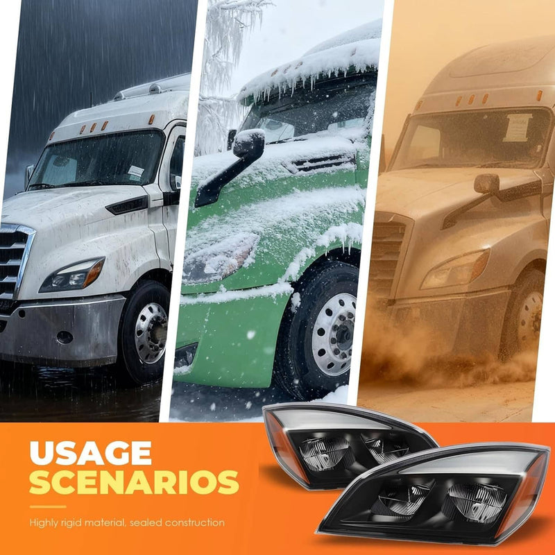 Full LED Headlights Headlamps Left Right for Freightliner Cascadia 2018-2022