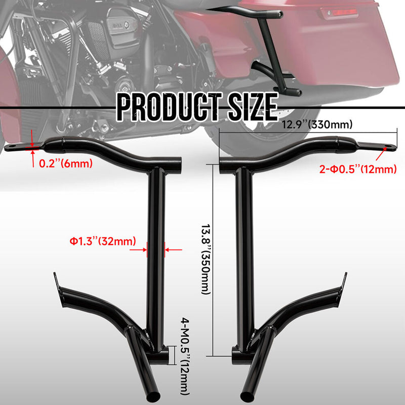 Saddle Bag Guards Crash Bars for Harley Touring Street Glide Ultra FLHT FLHX 14+