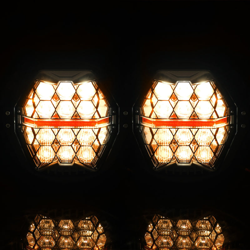 Dual LED Headlight Headlamp Projector Hi Lo Beam for Harley Road Glide 2015-2024