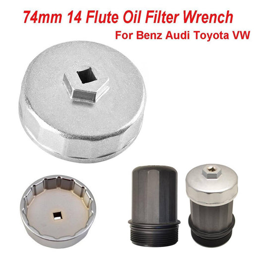 DURAFORCE 74mm 14 Flute Oil Filter Wrench Caps for Mercedes for Porsche for VW for Audi