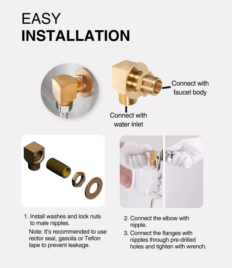 B-0230-K Wall Mount Faucet Install Kit for T&S B-0230 Style 1/2 NPT Faucets