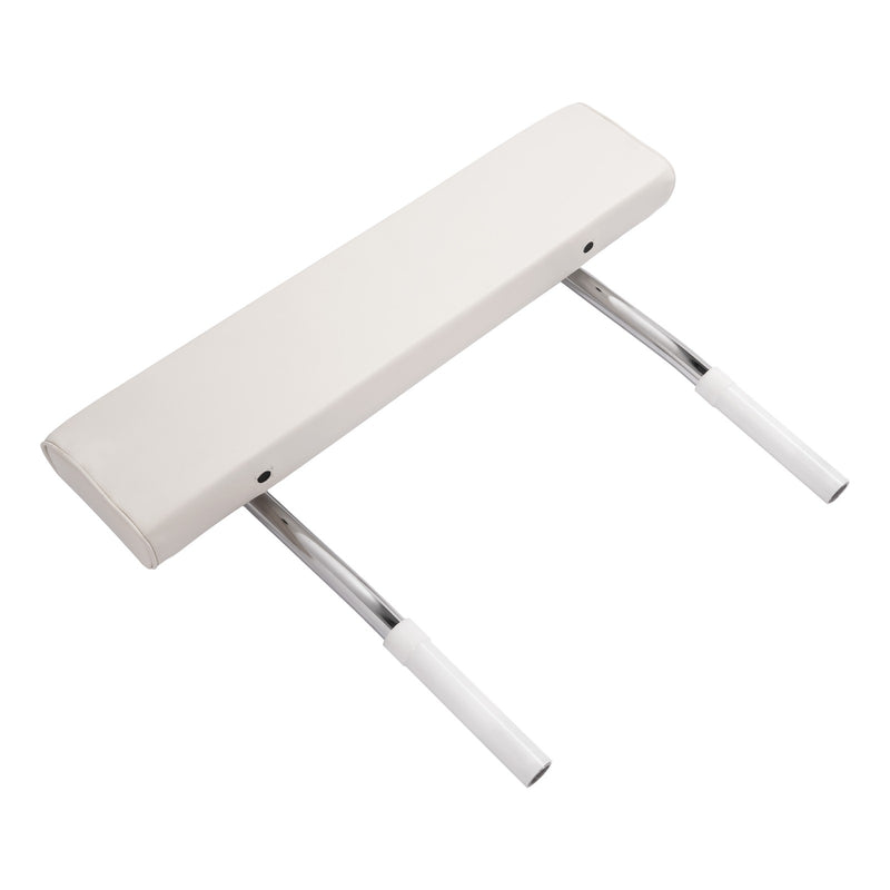 Universal Boat Seat Backrest with Folding Arms Leaning Post White Silver