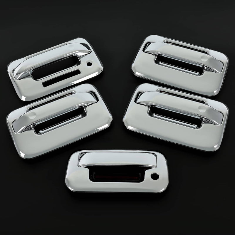 DURAFORCE Chrome Door Handle Tailgate Covers With Keypad for Ford F150 2004-2014 4 Door