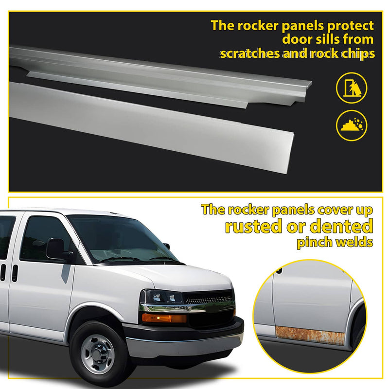 DURAFORCE Front Door Outer Rocker Panel for Chevy Express for GMC Savana 1996-2014 Left Ri