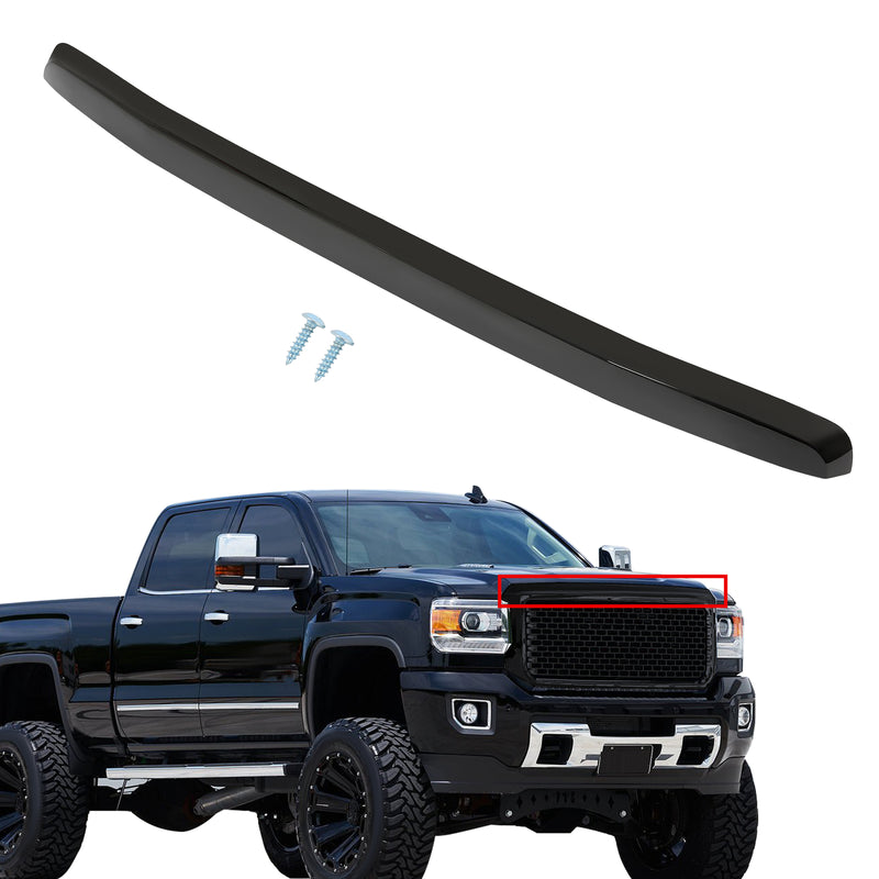 Front Upper Hood Molding Gloss Black for GMC Sierra 2500HD 3500HD 2011-2014