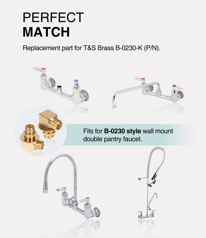 B-0230-K Wall Mount Faucet Install Kit for T&S B-0230 Style 1/2 NPT Faucets