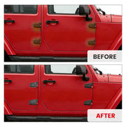 DURAFORCE Door Hinge Replacement Set Black Powder Coat for Jeep Wrangler JK 07-2018 16PCS