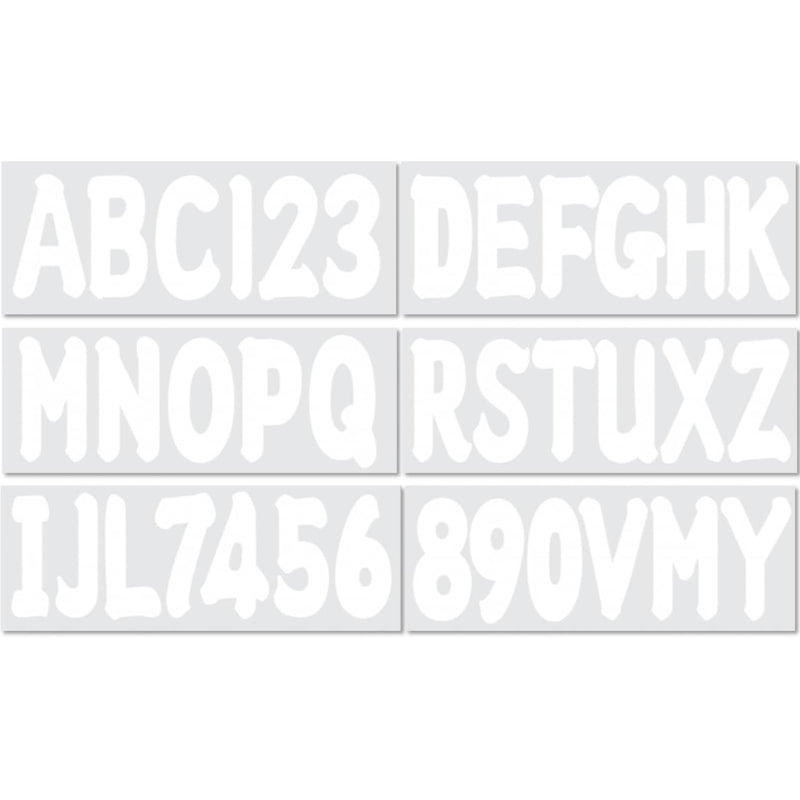 DURAFORCE Marine Boat White Sticker Decal A-Z Letters And 0-9 Numbers 3" 4 Sets