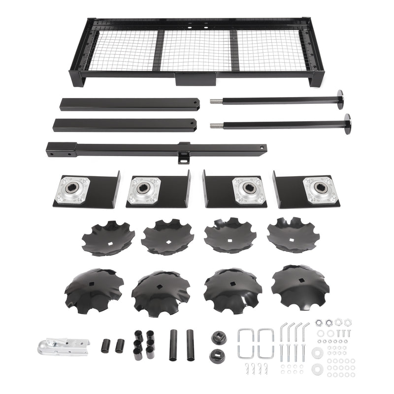 4FT Tow-Behind Notched Disc Harrow for ATV UTV Trailer Tilling w/ 2" Towball