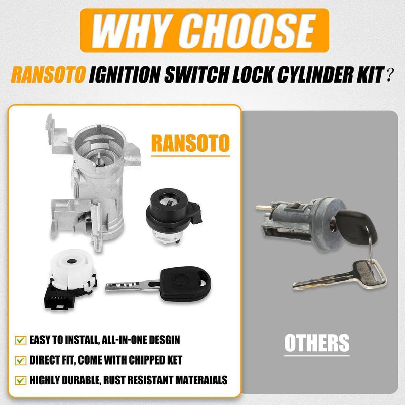 Ignition Switch Lock Cylinder Key for VW Golf Jetta Rabbit Audi 2006-2011
