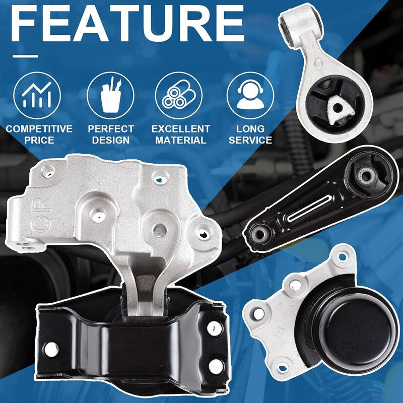 4Pcs Engine Motor Trans Mount Set for Nissan Rogue 2.5L L4 EM-5953