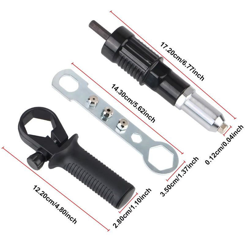 Electric Rivet Nut Gun Adapter Insert Cordless Power Drill Tool