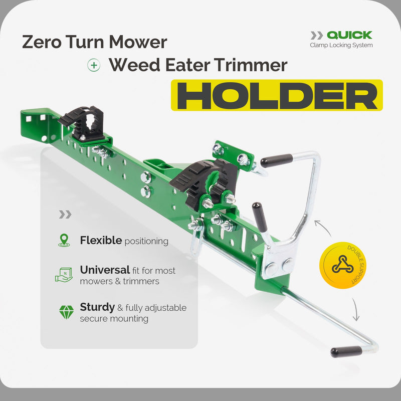 Roll Bar Trimmer Rack Holder Quick Clamp Locking Zero Turn 1" 2" Lawn Mower