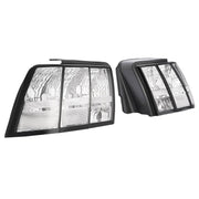 DURAFORCE Clear Lens Tail Lights For Ford Mustang 1999-2004 Rear Brake Lamps Left Right